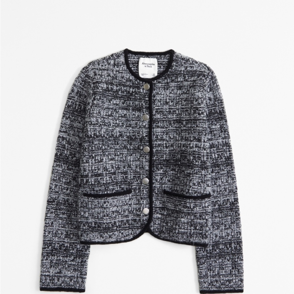 Abercrombie Novelty Button Tweed-Inspired Sweater Jacket